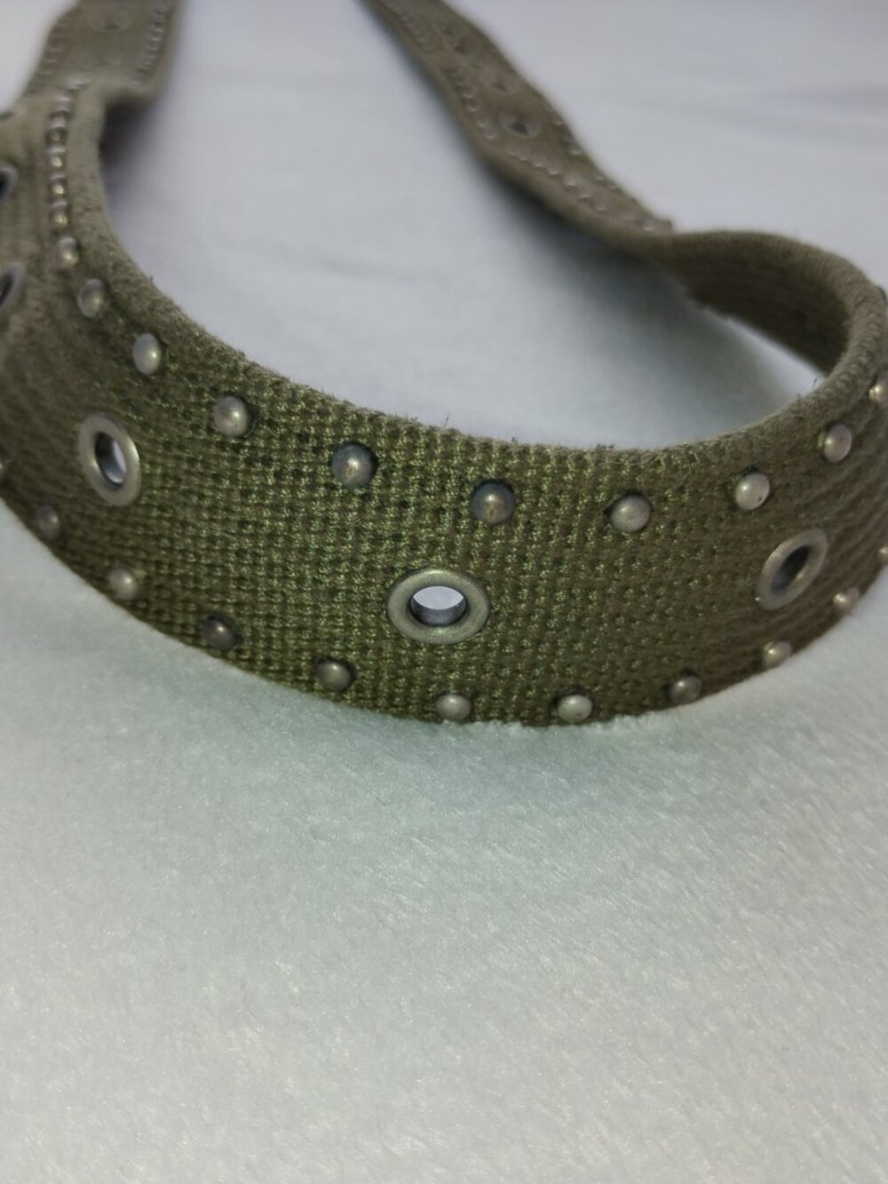 2 Lot Women's S Belts Olive Drab Studded & Bone Faux Turquoise Belt accessory - Picture 15 of 16